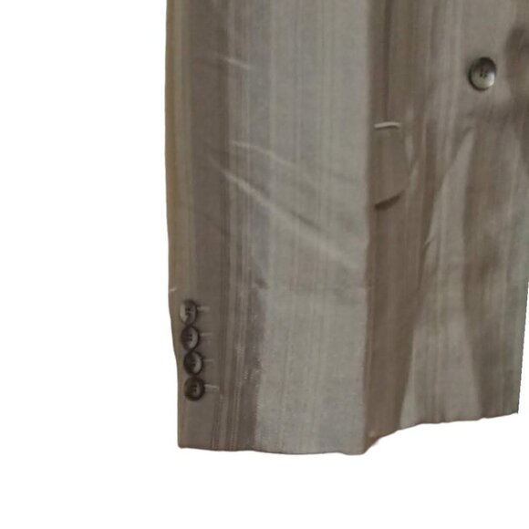 Nicola Silver Pin Striped Double Breasted 2 Piece Pants Suit Sz 10 - Picture 4 of 13